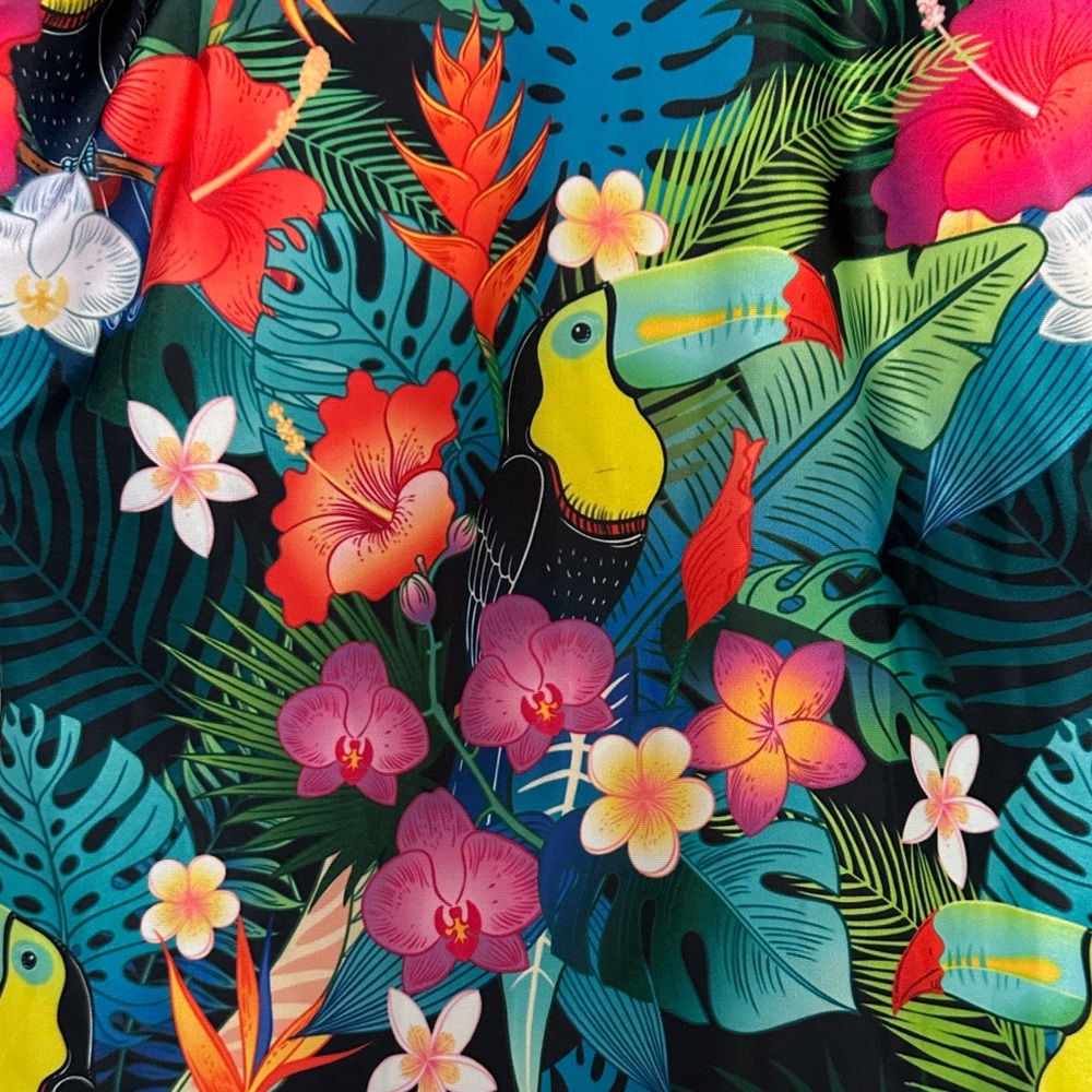 Colorful Tropical Print Swimsuit